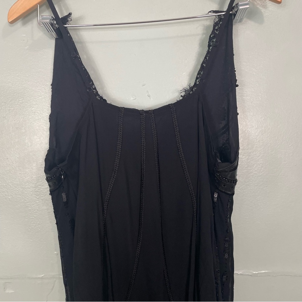 Free People Blooms At Night Mini Dress Sequence Beaded Women Sz XS Black Lined - Picture 7 of 8